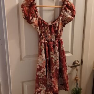 Floral Puff Sleeve Mini Dress